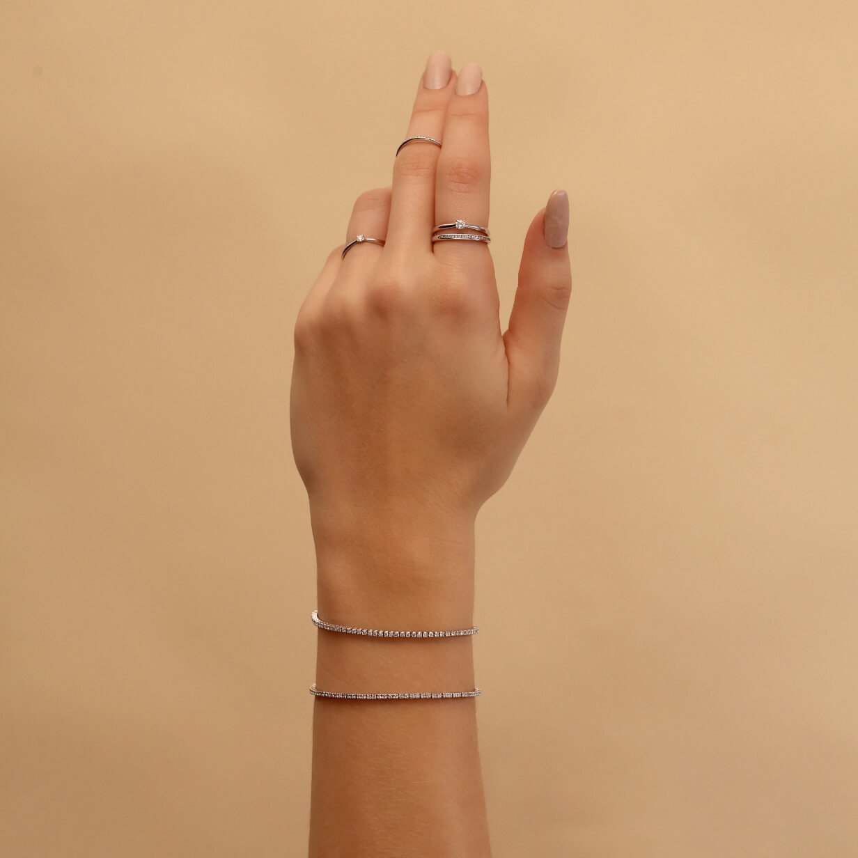 14 karaat witgouden ringen en armbanden met diamant